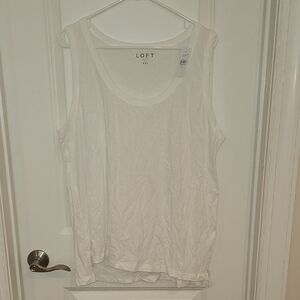 LOFT White Relaxed Sleeveless Tank Top